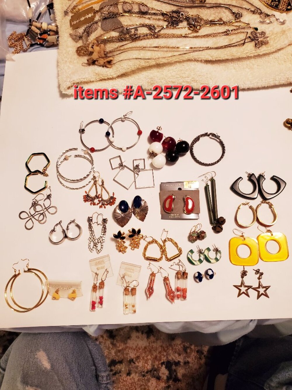 30 Pair of Pierced Earrings, items # A 2572-2601, wt. 170 grams.